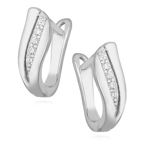 Cercei argint cu pietre DiAmanti Z1139DER_W-DIA (Argint 925‰ 2,1 g.)